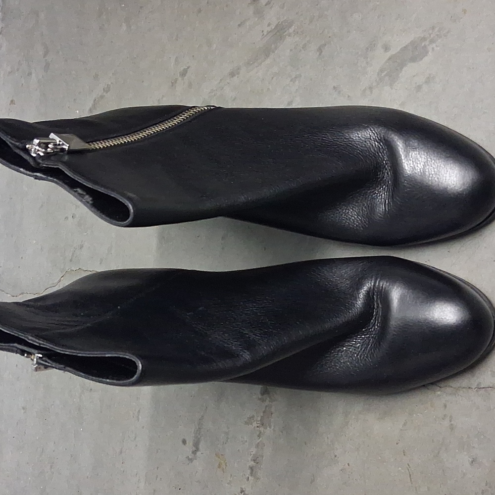 Michael Kors Black Ankle Booties with Silver Zipper